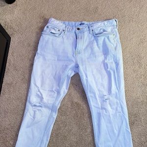 Old Navy Slim Light Jeans with rips. Size 34X32